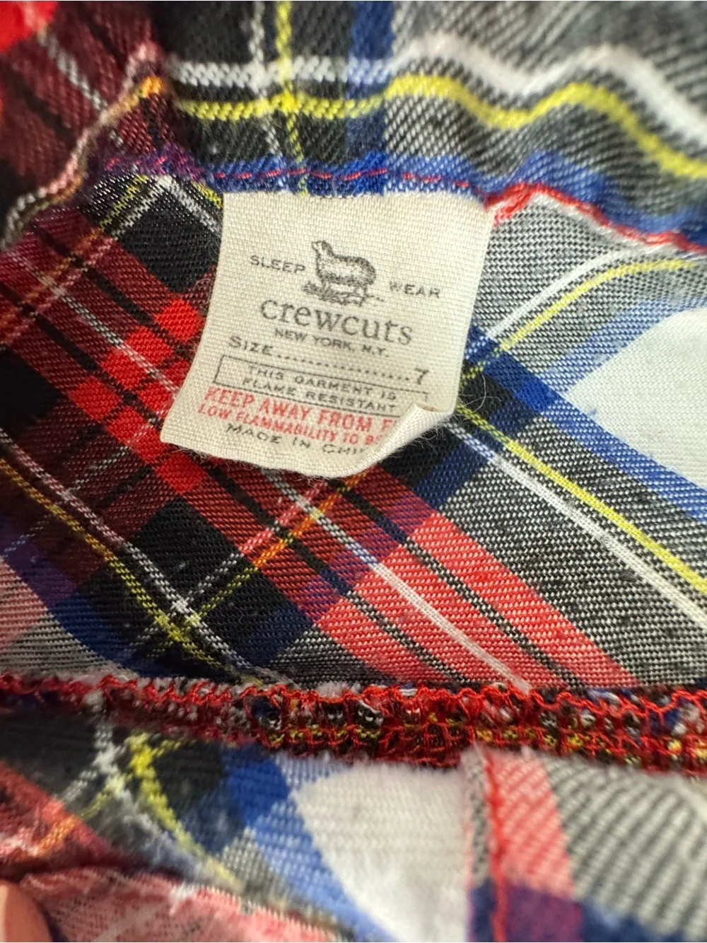 Crewcuts Red and White Plaid Long-Sleeve Nightgown